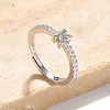 S925 Sterling Silver Adjustable Letter Rings for Women RJEW-M068-01P-K-1