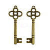 Tibetan Style Alloy Skeleton Key Pendants TIBEP-Q035-35AB-NR-1