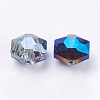 Faceted Hexagon Mixed Electroplate Glass Beads X-EGLA-D025-M-2