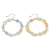 Brass Micro Pave Clear Cubic Zirconia Link Chain Bracelets for Women BJEW-C156-03G-4