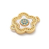 Brass Micro Pave Clear Cubic Zirconia Connector Charms KK-M303-04G-12-2