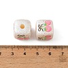 Printed Opaque Acrylic Beads OACR-B054-01H-3