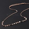 Brass Cable & Flat Sequin Chains Necklaces for Women NJEW-D302-40RG-3
