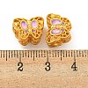 Rack Plating Butterfly Brass Enamel European Beads KK-Z054-02G-3