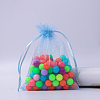 Rectangle Organza Drawstring Bags CON-PW0001-054D-20-1