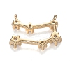 Brass Micro Clear Cubic Zirconia Charms ZIRC-F120-019G-09-2