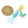 Alloy Enamel Butterfly & Acrylic Flower Pendant Decoration HJEW-JM01556-01-3