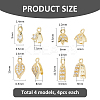16Pcs 4 Styles Brass Micro Pave Cubic Zirconia Ice Pick Pinch Bails KK-FH0007-59G-2