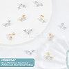 6 Pairs 2 Color Brass Micro Pave Clear Cubic Zirconia Stud Earring Findings KK-HY0001-76-4