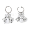 304 Stainless Steel ABS Imitation Pearl Hoop Earrings EJEW-M070-19P-2