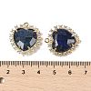Natural Lapis Lazuli Faceted Heart Pendants G-I382-03G-01-3