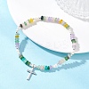 Cross 304 Stainless Steel Charm Bracelets BJEW-JB13112-6