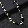 304 Stainless Steel Flower Link Chain Necklaces for Women NJEW-A046-02C-GP-1