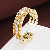 Brass Micro Pave Cubic Zirconia Cuff Open Rings WG3C068-01-1