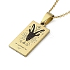 304 Stainless Steel Black Enamel Rectangle with Constellation Pendant Necklaces NJEW-I128-01D-1