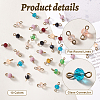 200Pcs 10 Colors  Faceted Rondelle Glass Connector Charms FIND-PH0021-24-4