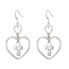 Heart Alloy Dangle Earrings EJEW-JE05534-01-1