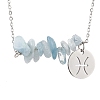 Natural Aquamarine Chip & Constellation Pendant Necklaces NJEW-JN05084-12-1