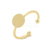 Brass Open Cuff Ring Components KK-G518-06G-03-1