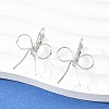 Bowknot Brass Leverback Earrings EJEW-A150-04C-P-1
