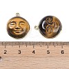 Natural Tiger Eye Smiling Face Pendants G-K372-02G-3