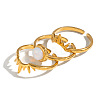 304 Stainless Steel Opalite Cuff Open Rings for Women LQ1923-5
