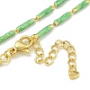 Brass Enamel Column Link Chain Necklaces NJEW-H039-02C-01G-2