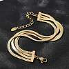 304 Stainless Steel Snake Chain Multi-Strand Bracelets For Women BJEW-Z095-01A-G-3