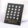 Tarnish Resistant Apple 304 Stainless Steel Ear Studs EJEW-F0075-049P-2