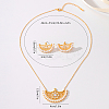 Brass Micro Pave Clear Cubic Zirconia Moon Pendant Necklaces & Stud Earrings Sets for Women WM4804-5