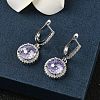 925 Sterling Silver Micro Pave Cubic Zirconia Hoop Earrings EJEW-B147-01B-05-2