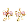 Brass Micro Pave Cubic Zirconia Pendants KK-N254-231G-1
