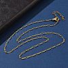 304 Stainless Steel Peanut Link Chain Necklaces for Women NJEW-U050-03G-3
