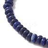 Natural Lapis Lazuli Rondelle & Pearl Beaded Stretch Bracelets BJEW-JB09918-07-4