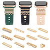 12Pcs 12 Style Flower & Wave & Rectangle Crystal Rhinestone Watch Band Charms Set with Imitation Pearl FIND-PH0007-68-1