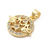 Rack Plating Brass Micro Pave Clear Cubic Zirconia Pendants KK-A206-09G-2