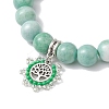 2Pcs 2 Colors 10.5mm Round Opaque Crackle Glass Beaded Stretch Bracelet Sets BJEW-MZ00079-4