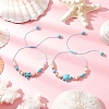 2Pcs Starfish and Turtle Synthetic Turquoise Beads Braided Bead Bracelets BJEW-JB11883-1