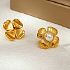 Classic 304 Stainless Steel Imitation Pearl Flower Stud Earrings GL7726-4