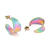 Ion Plating(IP) 304 Stainless Steel Chunky C-shape Stud Earrings EJEW-P198-12MC-2