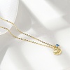 925 Sterling Silver Micro Pave Cubic Zirconia Pendant Necklaces for Women NJEW-V007-01G-3