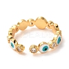 Evil Eye Golden Enamel Cuff Rings for Women KK-G404-06A-G-2