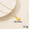 304 Stainless Steel Flat Round with Fairy Pendant Necklaces IS6565-2-1