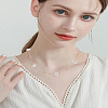 Flower ABS Imitation Pearl Beaded Link Chain Necklaces NJEW-LP00001-1