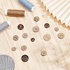 240Pcs 4 Styles 2-Hole Flat Round Coconut Buttons BUTT-CA0001-10-4
