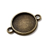 Flat Round Alloy Cabochon Connector Settings X-PALLOY-N0087-03AB-NF-3