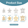 16Pcs 8 Style 201 Stainless Steel Filigree Joiners Links & Pendants STAS-PJ0001-37-3