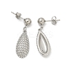 304 Stainless Steel Teardrop Dangle Stud Earrings for Women EJEW-A119-16P-4