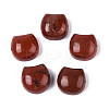 Natural Red Jasper Cat Head Shape Beads G-T144-05C-1
