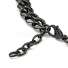 304 Stainless Steel & Synthetic Turquoise Polygon Link Bracelets for Women BJEW-G717-16B-03-3